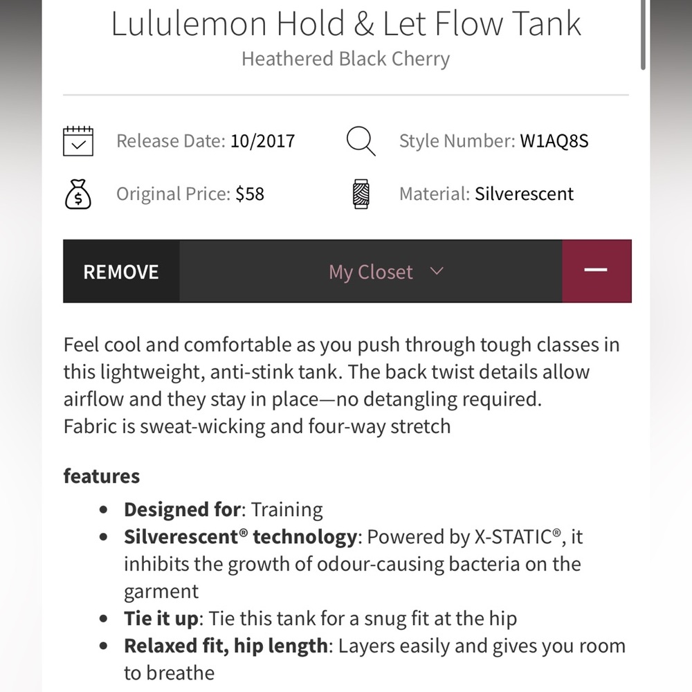 Lululemon Hold & Let Flow Tank in Heathered Black Cherry 🖤🍒 - Picture 6 of 14